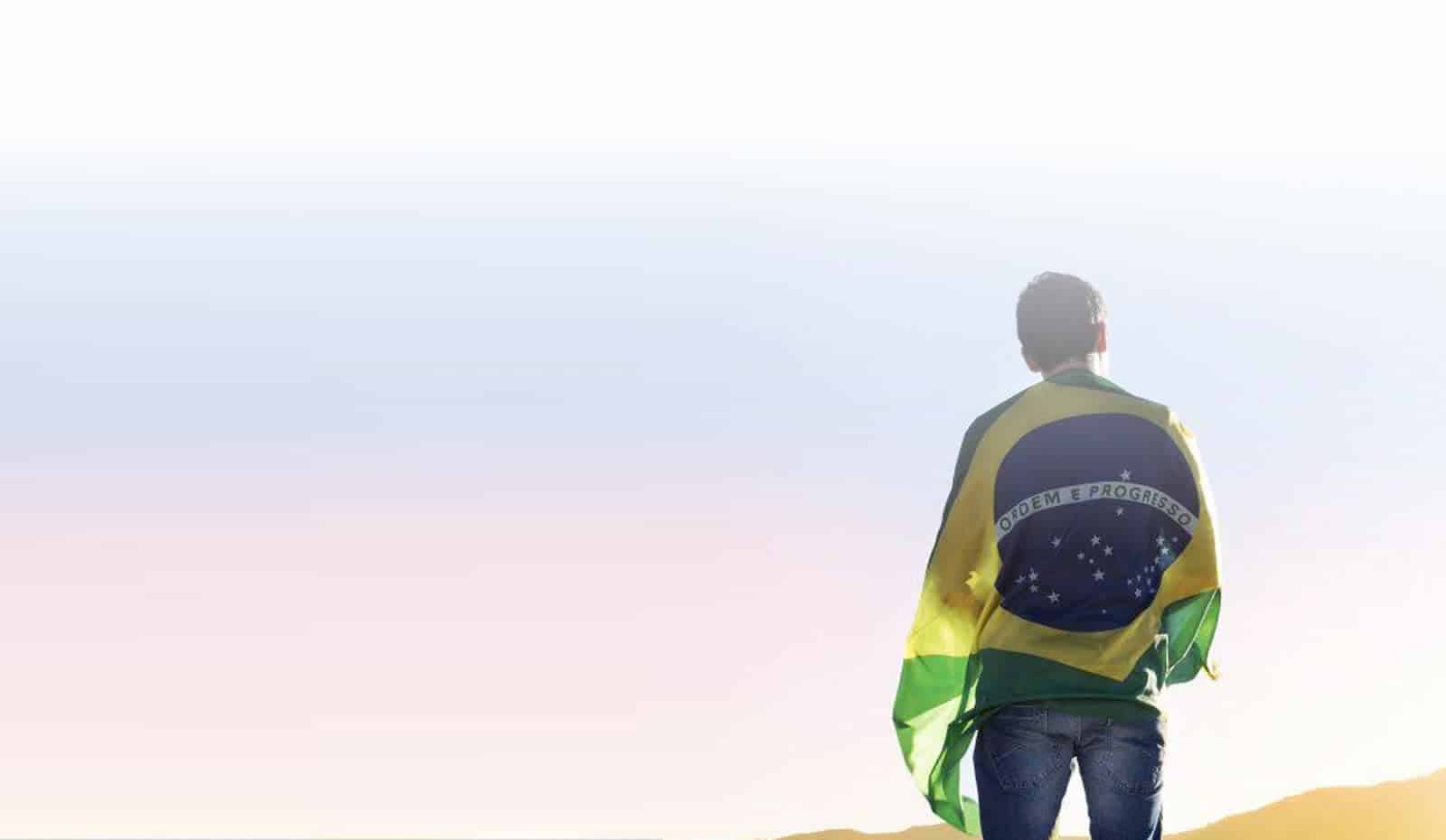 background homem com bandeira do brasil