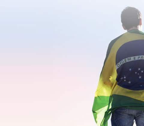 background homem com bandeira do brasil - celular